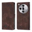 For OPPO Find X7 Skin-feel Embossed Leather Phone Case(Brown) - 1