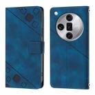 For OPPO Find X7 Ultra Skin-feel Embossed Leather Phone Case(Blue) - 1