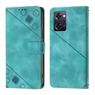 For OPPO Reno9 A JP Version Skin-feel Embossed Leather Phone Case(Green) - 1