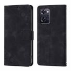 For OPPO Reno9 A JP Version Skin-feel Embossed Leather Phone Case(Black) - 1