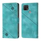 For OPPO A15 / A15s / A35 2021 Skin-feel Embossed Leather Phone Case(Green) - 2