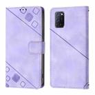 For OPPO A72 / A52 / A92 4G Skin-feel Embossed Leather Phone Case(Light Purple) - 2