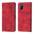 For OPPO A72 / A52 / A92 4G Skin-feel Embossed Leather Phone Case(Red) - 2