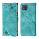 For OPPO A92s Skin-feel Embossed Leather Phone Case(Green) - 2