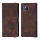 For OPPO A92s Skin-feel Embossed Leather Phone Case(Brown) - 2