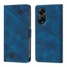 For OPPO A98 5G / F23 5G India Skin-feel Embossed Leather Phone Case(Blue) - 2