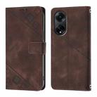 For OPPO A98 5G / F23 5G India Skin-feel Embossed Leather Phone Case(Brown) - 2