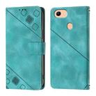 For OPPO F17 / A73 2020 4G Global Skin-feel Embossed Leather Phone Case(Green) - 2