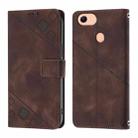 For OPPO F17 / A73 2020 4G Global Skin-feel Embossed Leather Phone Case(Brown) - 2