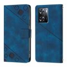 For OPPO A57 4G / A77 4G Global Skin-feel Embossed Leather Phone Case(Blue) - 2