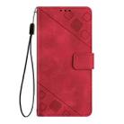 For OPPO A57 4G / A77 4G Global Skin-feel Embossed Leather Phone Case(Red) - 3
