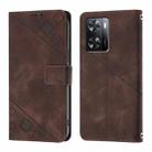 For OPPO A57 4G / A77 4G Global Skin-feel Embossed Leather Phone Case(Brown) - 2