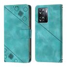 For OPPO A57s / A57e / A77s Global Skin-feel Embossed Leather Phone Case(Green) - 2