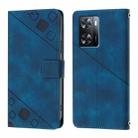 For OPPO A57s / A57e / A77s Global Skin-feel Embossed Leather Phone Case(Blue) - 2