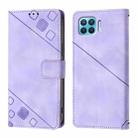 For OPPO F17 Pro / A93 2020 4G Global Skin-feel Embossed Leather Phone Case(Light Purple) - 2