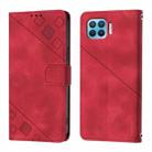 For OPPO F17 Pro / A93 2020 4G Global Skin-feel Embossed Leather Phone Case(Red) - 2