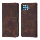 For OPPO F17 Pro / A93 2020 4G Global Skin-feel Embossed Leather Phone Case(Brown) - 2