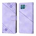 For OPPO Reno4 Lite / Reno4 F Skin-feel Embossed Leather Phone Case(Light Purple) - 2