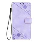 For OPPO Reno4 Lite / Reno4 F Skin-feel Embossed Leather Phone Case(Light Purple) - 3