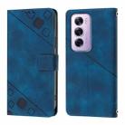 For OPPO Reno12 Pro Global Skin-feel Embossed Leather Phone Case(Blue) - 2