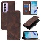 For OPPO Reno12 Pro Global Skin-feel Embossed Leather Phone Case(Brown) - 1