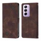 For OPPO Reno12 Pro Global Skin-feel Embossed Leather Phone Case(Brown) - 2