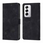 For OPPO Reno12 5G Global Skin-feel Embossed Leather Phone Case(Black) - 2