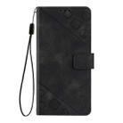 For OPPO Reno12 5G Global Skin-feel Embossed Leather Phone Case(Black) - 3