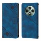 For OPPO Reno12 F 5G Global Skin-feel Embossed Leather Phone Case(Blue) - 2