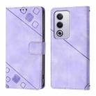 For OPPO A3 Pro 5G Global Skin-feel Embossed Leather Phone Case(Light Purple) - 3
