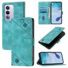 For OPPO A3 Pro 5G Global Skin-feel Embossed Leather Phone Case(Green) - 1