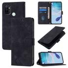 For OPPO A32 2020 4G / A53 2020 4G Skin-feel Embossed Leather Phone Case(Black) - 1