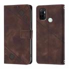 For OPPO A53s 4G / A33 2020 4G Skin-feel Embossed Leather Phone Case(Brown) - 3