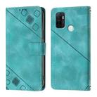 For OPPO A11s 4G Skin-feel Embossed Leather Phone Case(Green) - 3