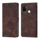 For OPPO A11s 4G Skin-feel Embossed Leather Phone Case(Brown) - 3