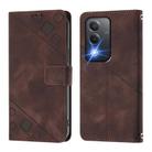 For OPPO A80 5G EU Version Skin-feel Embossed Leather Phone Case(Brown) - 3