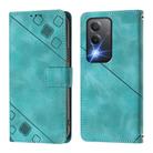 For OPPO K12x 5G Global Skin-feel Embossed Leather Phone Case(Green) - 3