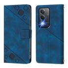 For OPPO K12x 5G Global Skin-feel Embossed Leather Phone Case(Blue) - 3