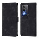 For OPPO K12x 5G Global Skin-feel Embossed Leather Phone Case(Black) - 3