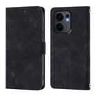 For OPPO Reno13 F 5G Global Skin-feel Embossed Leather Phone Case(Black) - 2