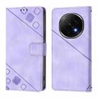 For OPPO A5 Pro China Skin-feel Embossed Leather Phone Case(Light Purple) - 2