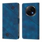For OPPO A5 Pro China Skin-feel Embossed Leather Phone Case(Blue) - 2