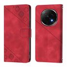For OPPO A5 Pro China Skin-feel Embossed Leather Phone Case(Red) - 2