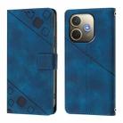 For OPPO A5 Pro 5G Global Skin-feel Embossed Leather Phone Case(Blue) - 2
