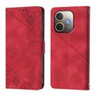 For OPPO A5 Pro 5G Global Skin-feel Embossed Leather Phone Case(Red) - 2