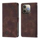 For OPPO A5 Pro 5G Global Skin-feel Embossed Leather Phone Case(Brown) - 2