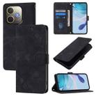 For OPPO A5 Pro 5G Global Skin-feel Embossed Leather Phone Case(Black) - 1
