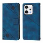 For OPPO Reno14 5G Global Skin-feel Embossed Leather Phone Case(Blue) - 2