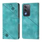 For OPPO A5 5G Global / A3 Pro 5G Global Skin-feel Embossed Leather Phone Case(Green) - 3