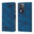 For OPPO A5 5G Global / A3 Pro 5G Global Skin-feel Embossed Leather Phone Case(Blue) - 3